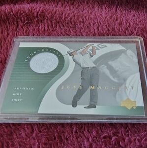 Golf Trading Card with Green and Gold Accents